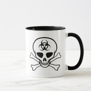 Taza Cráneo y bandera pirata del Biohazard