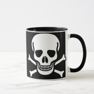 Taza Cráneo y negro de la bandera pirata