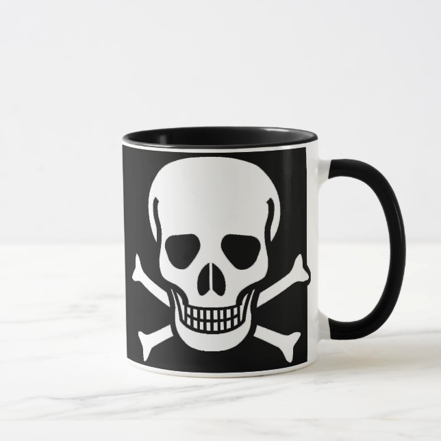 Taza Cráneo y negro de la bandera pirata (Derecha)