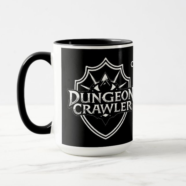 Taza Crawler de Mazmorra Personalizado Negro (Izquierda)