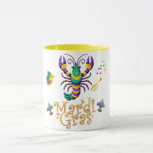 Taza Crayfish Fleur de lis Mardi Gras