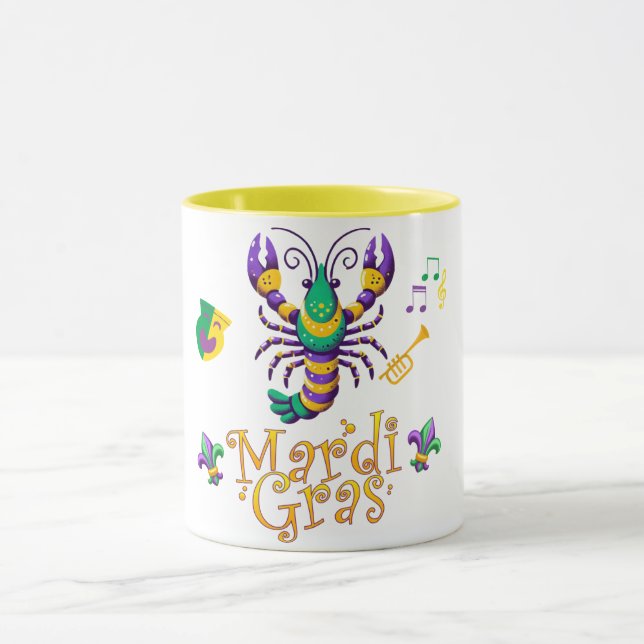 Taza Crayfish Fleur de lis Mardi Gras (Centro)