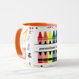 Taza Crayón Personalizado De Regreso A La Escuela