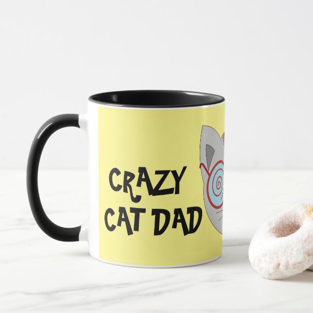 Taza CRAZY CAT DAD Café (Con donut)