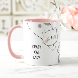 Taza Crazy Cat Lady Cat Lover Nombre Mug