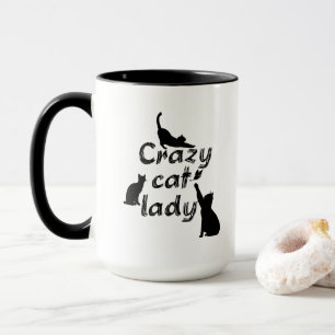 Taza Crazy Cat Lady Divertida Funny y Guay Playas Gatos