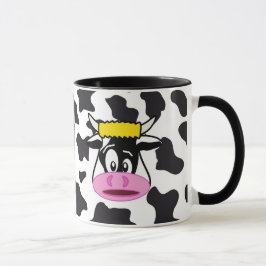 Taza Crazy Cow Bull sobre el patrón de impresión de vac