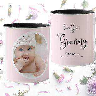 Taza Crea Tu Propia Foto De Abuela Amorosa Rosa Lindo