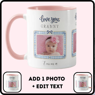 Taza Crea tu propia foto de abuela con amor, preciosa y