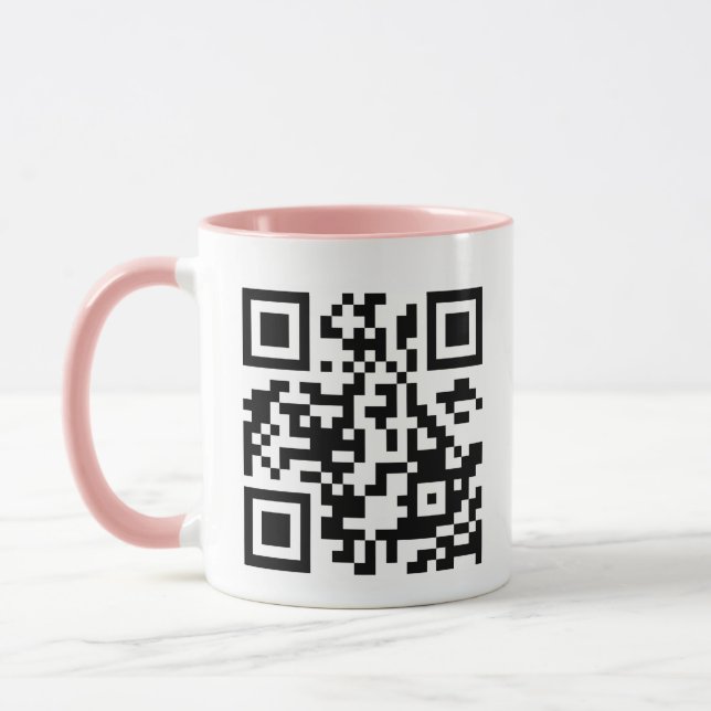 Taza Crea tu propio código QR rosa (Izquierda)