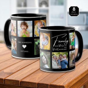 Taza Crea Tu Propio Collage de 8 Fotos Familia Cotizaci