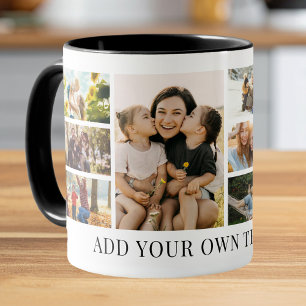 Taza Crea tu propio collage de 8 fotos personalizadas