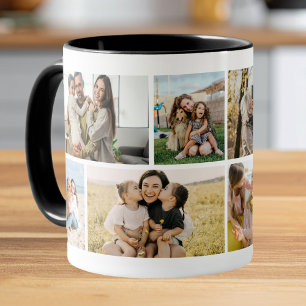 Taza Crea tu propio collage de 8 fotos personalizadas