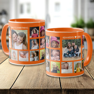 Taza Crea tu propio collage de fotos de 18 familiares n