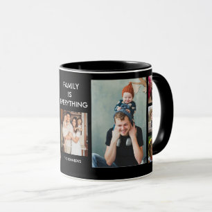 Taza Crea tu propio Collage de fotos de 9 familias negr