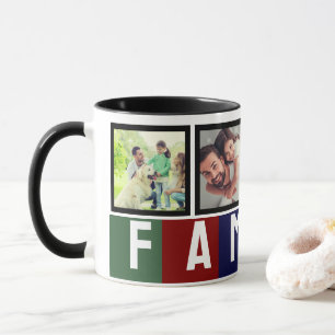 Taza Crea Tu Propio Collage de Fotos de Familia Moderno