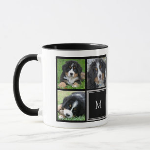 Taza Crea tu propio collage de fotos monogramado
