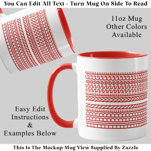 Taza Crea tu propio mensaje oculto corto personalizado
