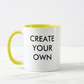 Taza Crea tu propio Personalizable combinado AMARILLO