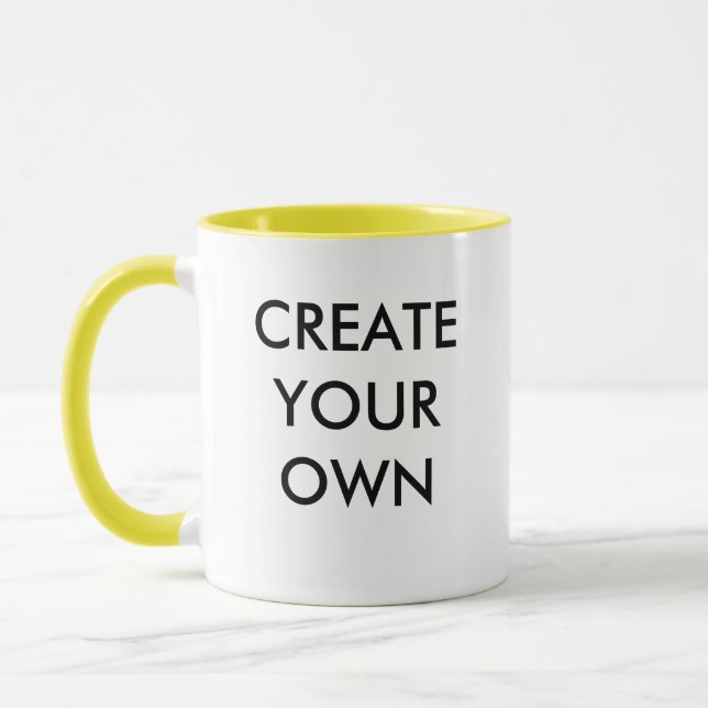 Taza Crea tu propio Personalizable combinado AMARILLO (Izquierda)