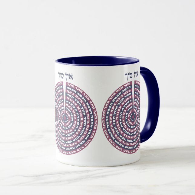 Taza Creación Kabbalística - Tzimtzum y Sefirot Hebreo (Anverso derecho)