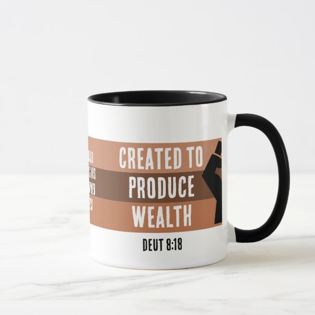 Taza CREADO PARA PRODUCIR NEGOCIOS DE RIQUEZA Melanina (Derecha)