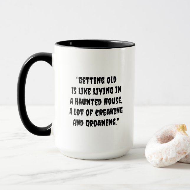 Taza Creaks, Groans y Coffee divertidos (Con donut)