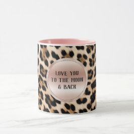 Taza Cream Black Brown Leopardo Rubor Pink
