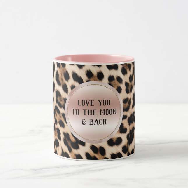 Taza Cream Black Brown Leopardo Rubor Pink (Centro)