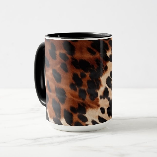 Taza Cream Brown Black Piel de vaca (Anverso izquierdo)