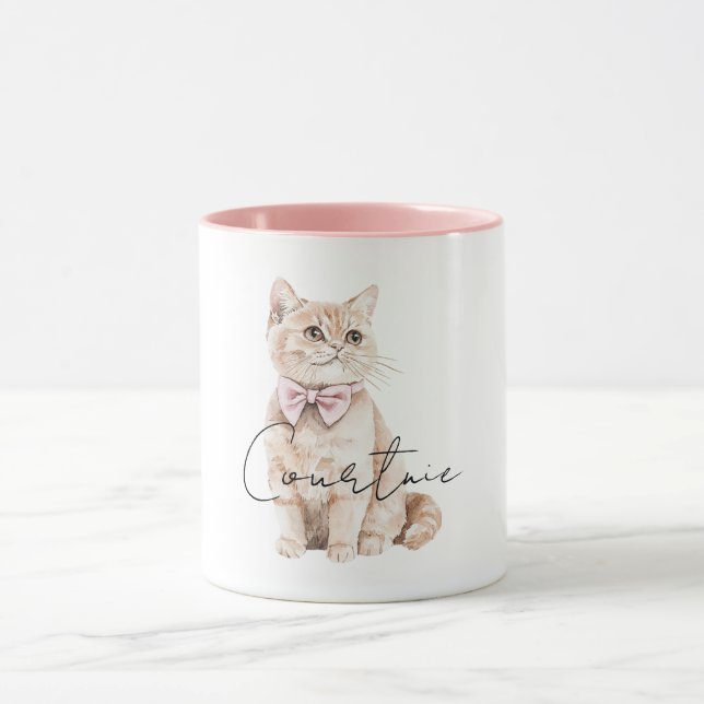 Taza Cream Cat Pink Bow (Centro)
