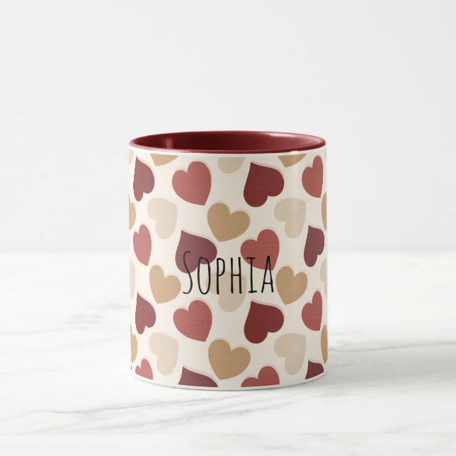 Taza Cream Gold Red Hearts (Centro)