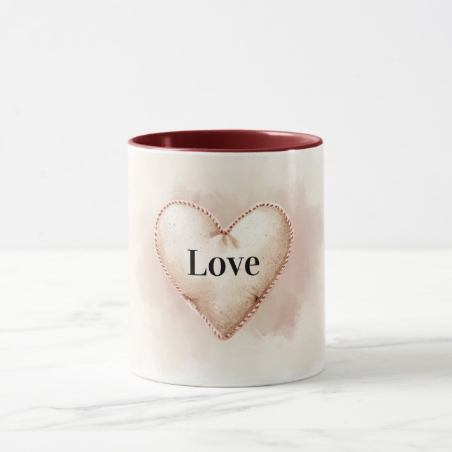 Taza Cream Heart Love Valentine's Day (Centro)