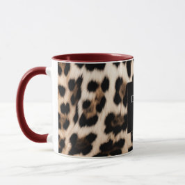 Taza Cream Leopard Animal Birthday