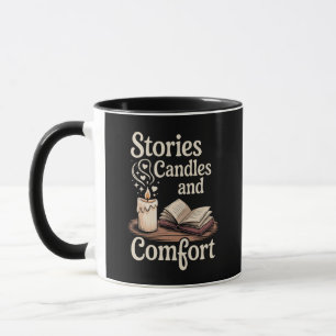 Taza Cream Vintage Book and Candle