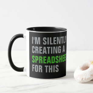 Taza Creando silenciosamente una hoja de cálculo para e