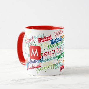 Taza crear / diseñar su propio patrón de nombre rojo