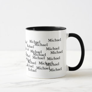 Taza Crear patrón de nombres en negro
