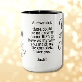 Taza Crear su propia propuesta de matrimonio Boda