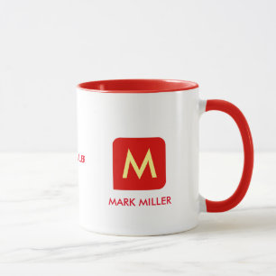 Taza crear su propio nombre color rojo