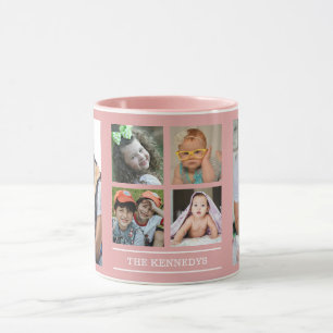 Taza Crear su propio nombre de familia de 6 Collages de