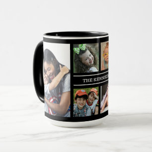 Taza Crear su propio nombre de familia de 6 Collages de