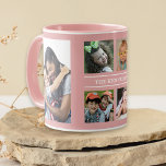 Taza Crear su propio nombre de familia de 6 Collages de<br><div class="desc">Collage de fotos de personalizado taza de café para personalizar con 6 fotos y nombre de familia.</div>
