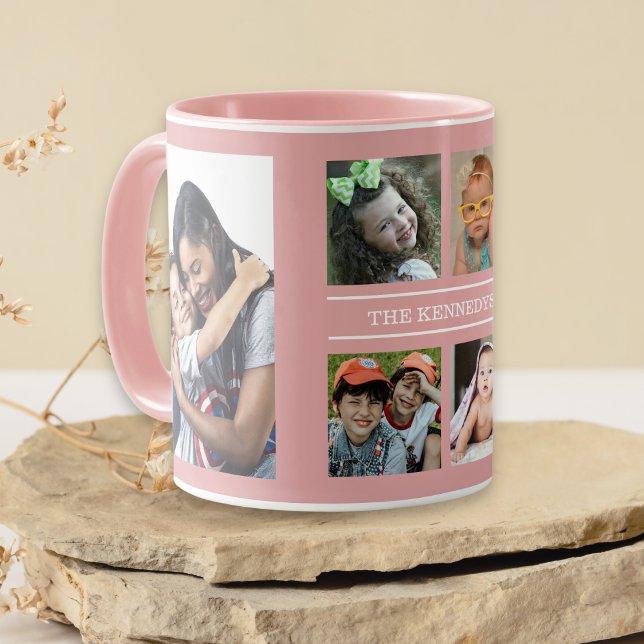 Taza Crear su propio nombre de familia de 6 Collages de (Subido por el creador)