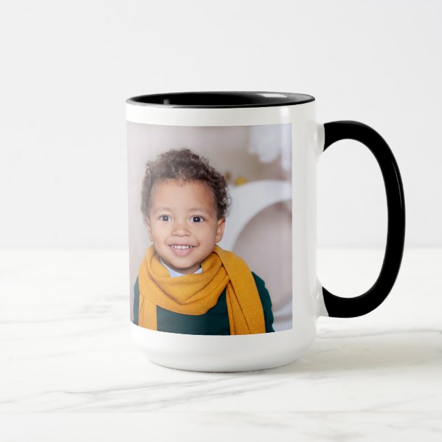 Taza Crear sus propias 2 fotos personalizadas (Derecha)