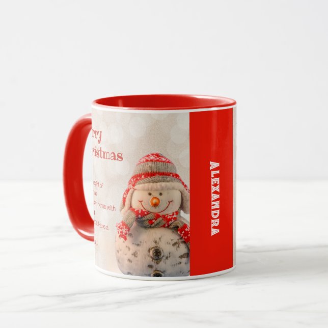 Taza Crear sus propios Navidades de la familia roja (Anverso izquierdo)