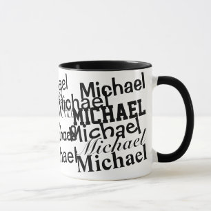 Taza crear un patrón de nombre en blanco y negro
