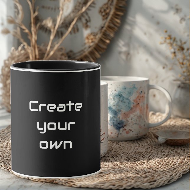 Taza Create Your Own Sips & Giggles Custom Black Mug (Create Your Own Sips & Giggles Custom Black Mug)