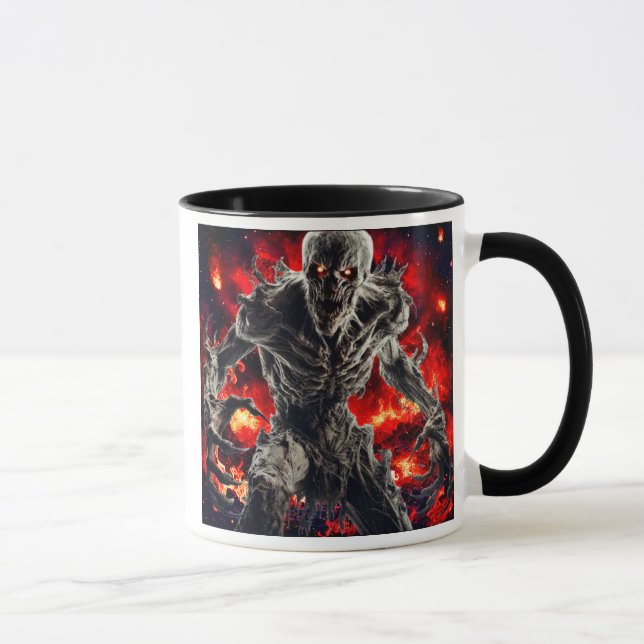Taza Créature démoniaque sur fond d'horreur. (Derecha)