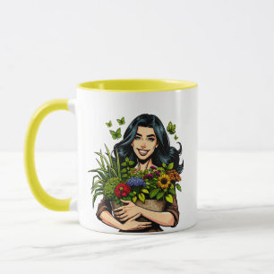 Taza ¡Creces Chica! Plant Pun Divertido Adicto a la P